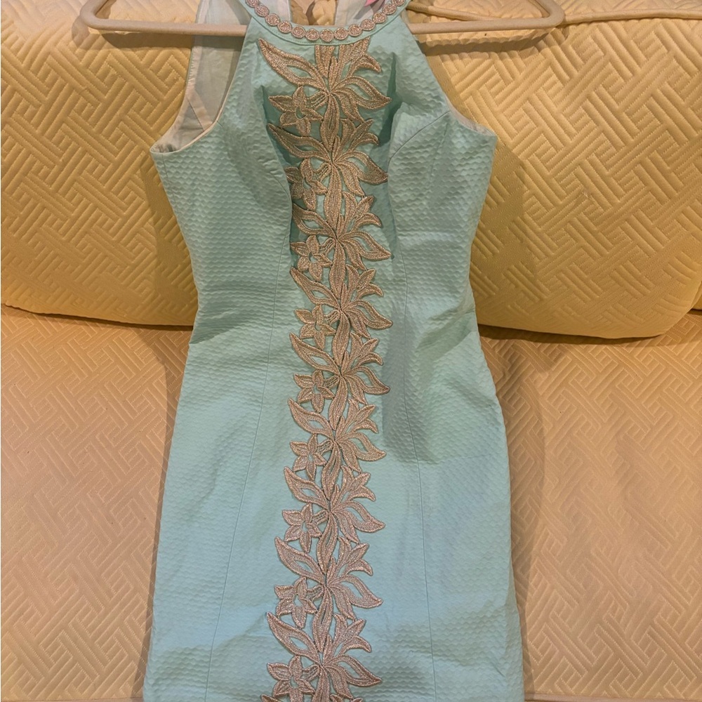 Lilly Pulitzer Aqua Floral Mini Dress